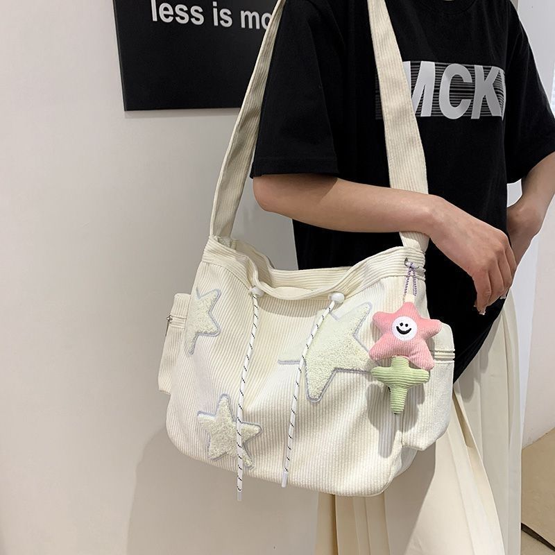 Corduroy Star Print Mini Tote Bag
