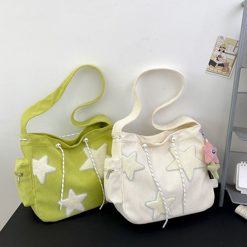Corduroy Star Print Mini Tote Bag