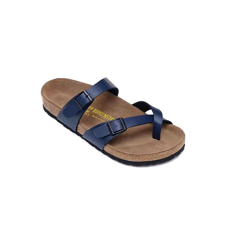 Cork and genuine leather beach sandals