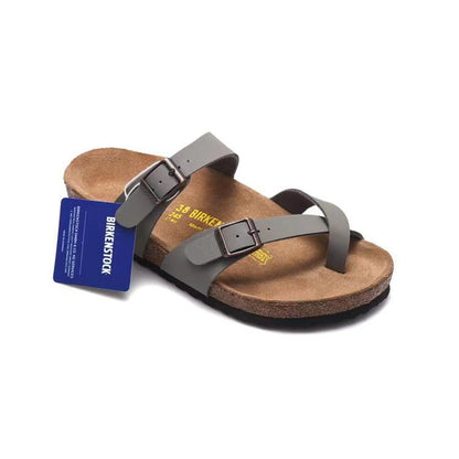 Cork and genuine leather beach sandals