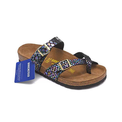 Cork and genuine leather beach sandals