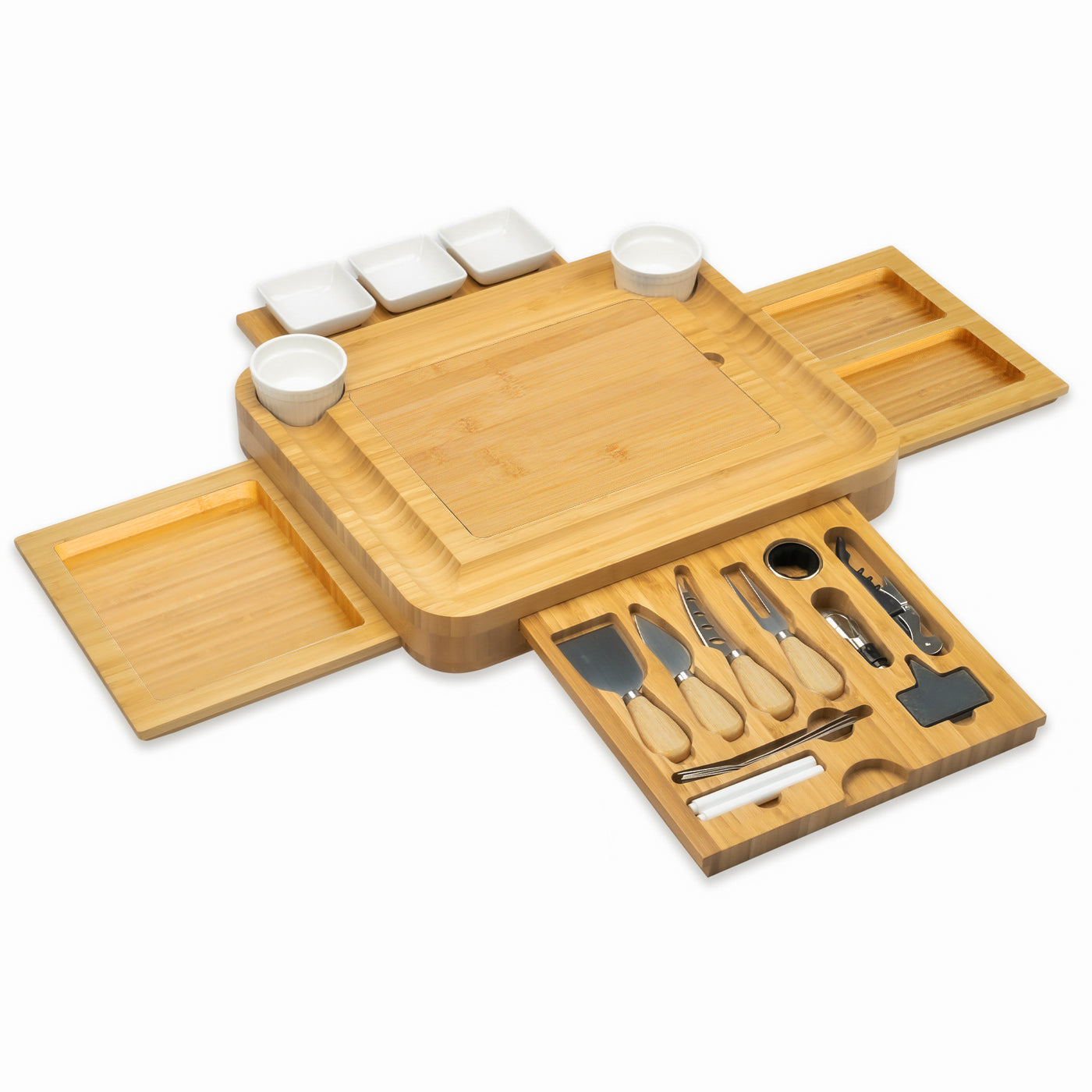 Cork four-drawer cheese board