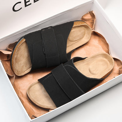 Cork Sole Slide Sandals