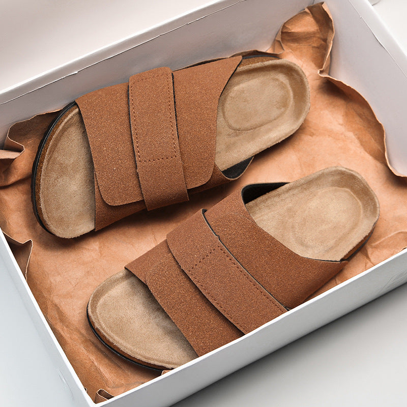 Cork Sole Slide Sandals