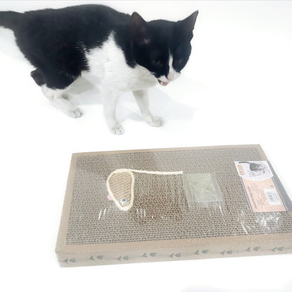 Corrugated Cat Scratching Pad with Mouse Design