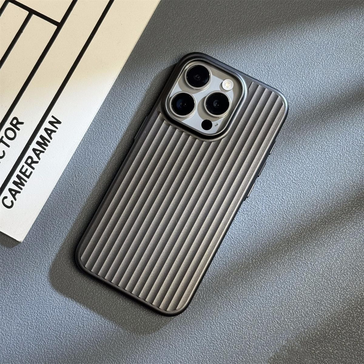 Corrugated Metal Button Hard Phone Case