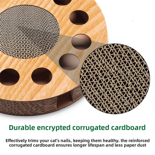 Corrugated Paper Cat Scratch Board with Bells
