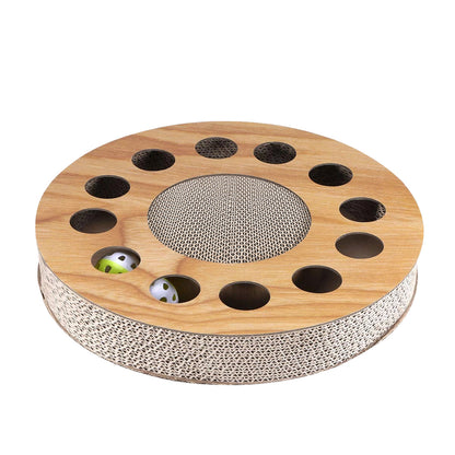 Corrugated Paper Cat Scratch Board with Bells