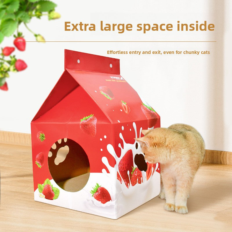 Corrugated Paper Cat Scratching Board and Playhouse