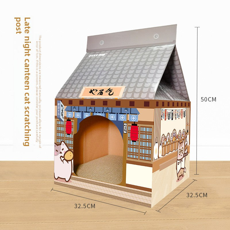Corrugated Paper Cat Scratching Board and Playhouse