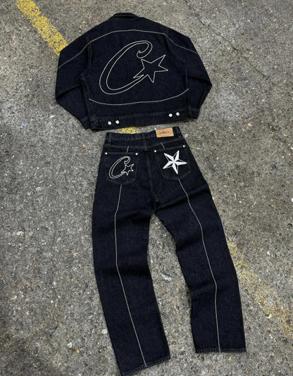 Corteiz Denim Jacket and Trousers Set