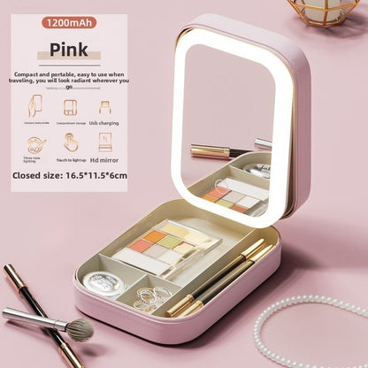 Cosmetic Bag with LED Light and Wheels