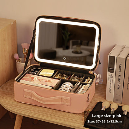 Cosmetic Bag with Mirror and LED Light