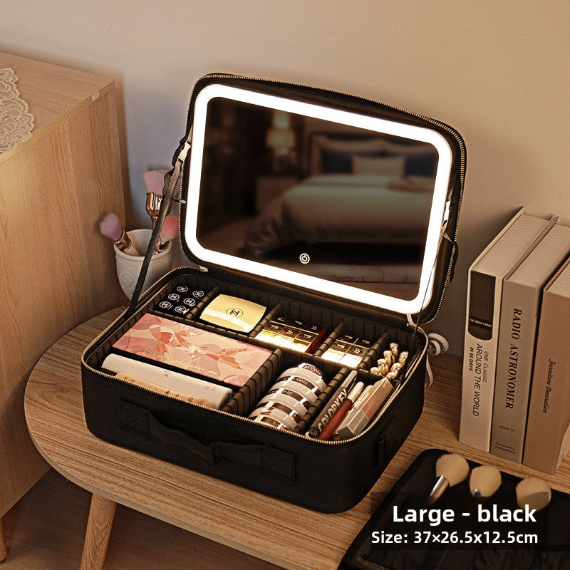 Cosmetic Bag with Mirror and LED Light