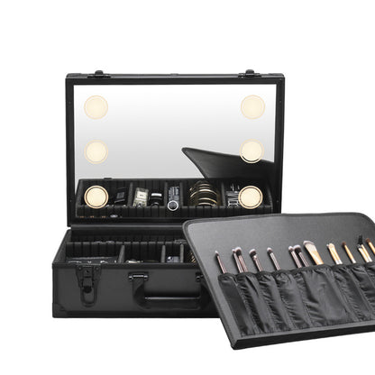 Cosmetic Case with Light and Mirror Storage Bag