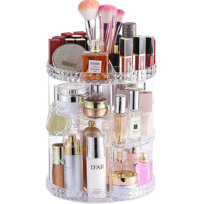 Cosmetic storage box transparent rotating dresser