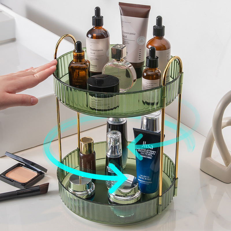 Cosmetics rotating disc storage box