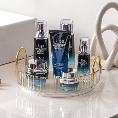 Cosmetics rotating disc storage box