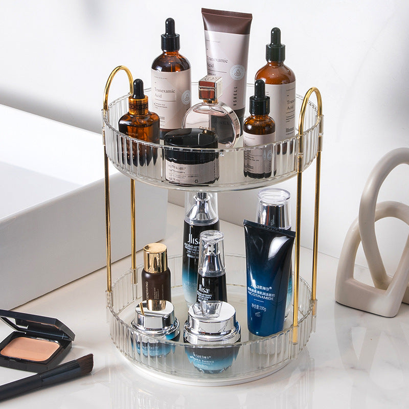 Cosmetics rotating disc storage box