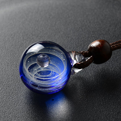 Cosmic Glass Pendant Necklace