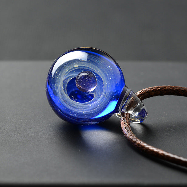 Cosmic Glass Pendant Necklace