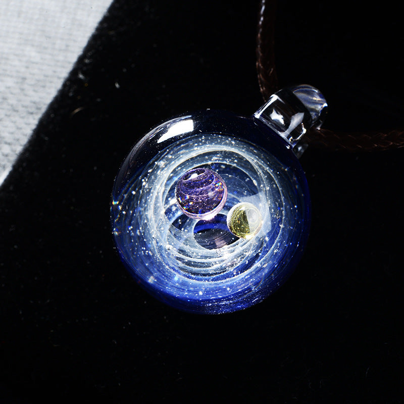 Cosmic Glass Pendant Necklace