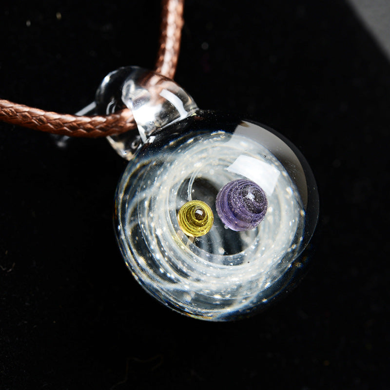 Cosmic Glass Pendant Necklace