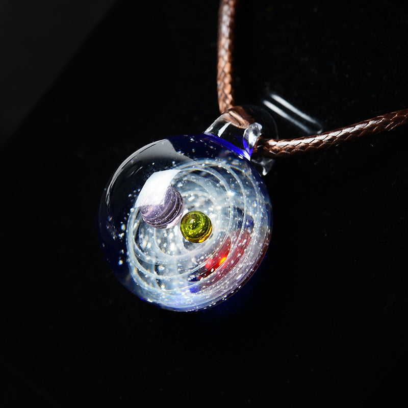 Cosmic Glass Pendant Necklace
