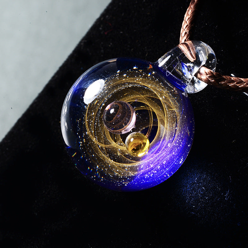 Cosmic Glass Pendant Necklace
