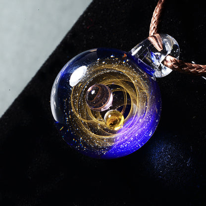 Cosmic Glass Pendant Necklace