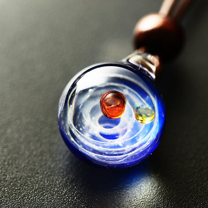 Cosmic Glass Pendant Necklace