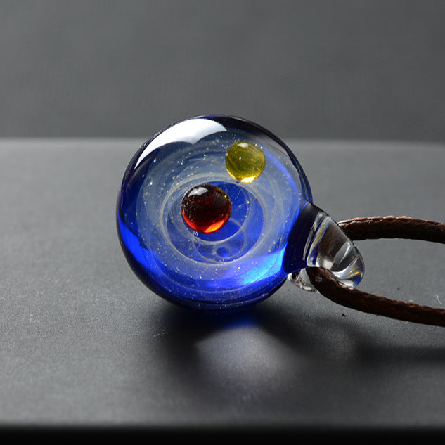 Cosmic Glass Pendant Necklace