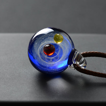 Cosmic Glass Pendant Necklace