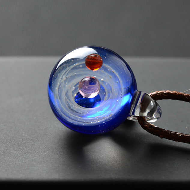 Cosmic Glass Pendant Necklace