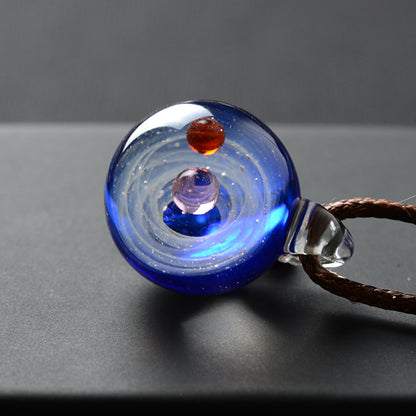 Cosmic Glass Pendant Necklace