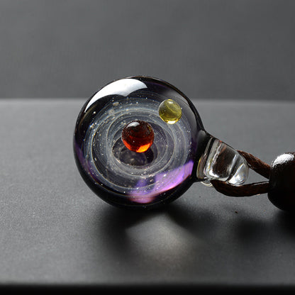 Cosmic Glass Pendant Necklace
