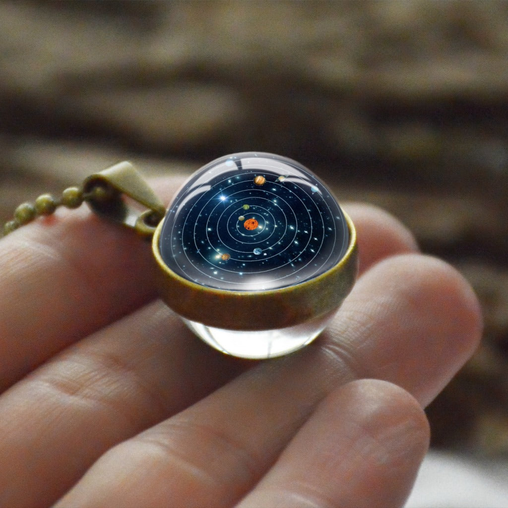 Cosmic Star Double-Sided Glass Ball Necklace