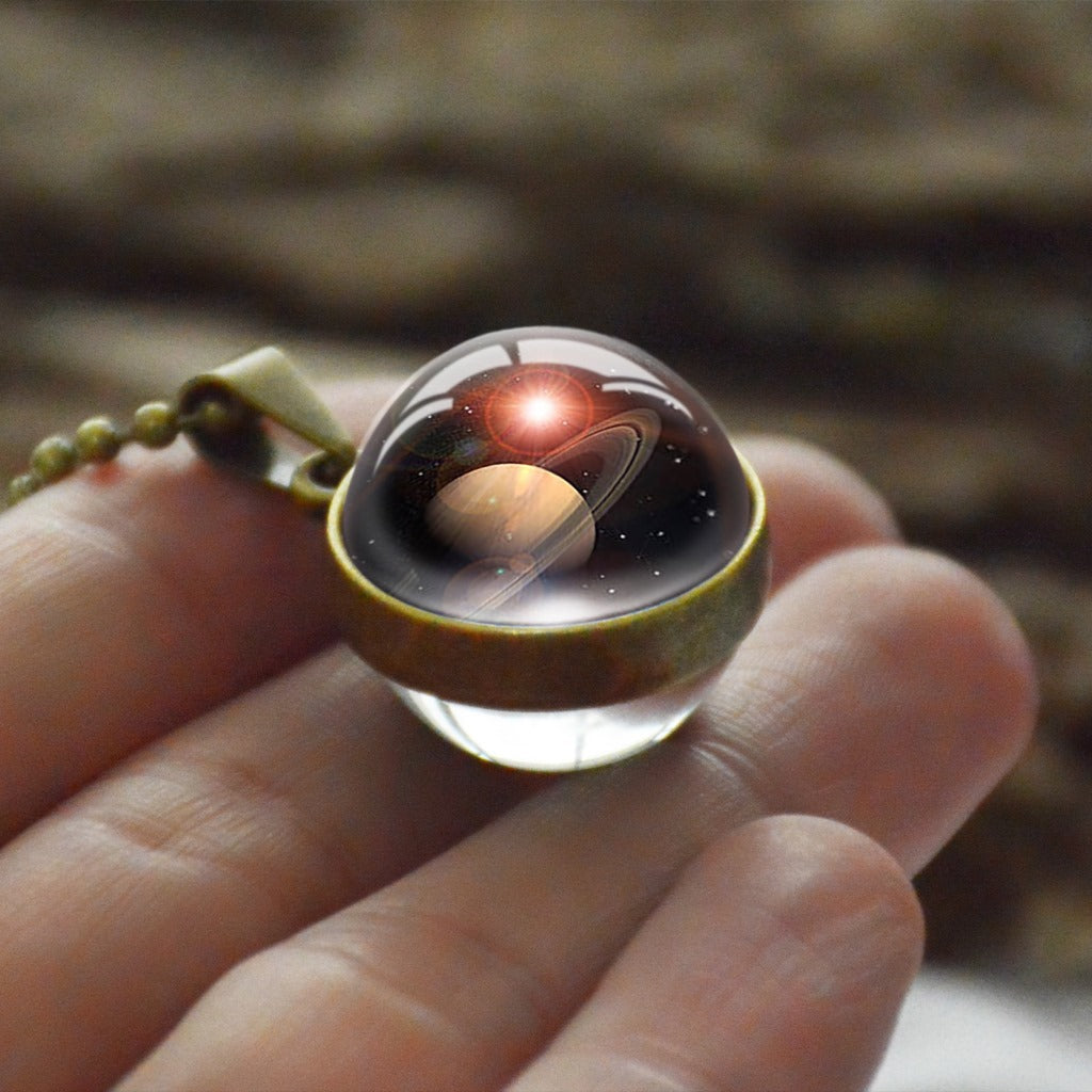 Cosmic Star Double-Sided Glass Ball Necklace