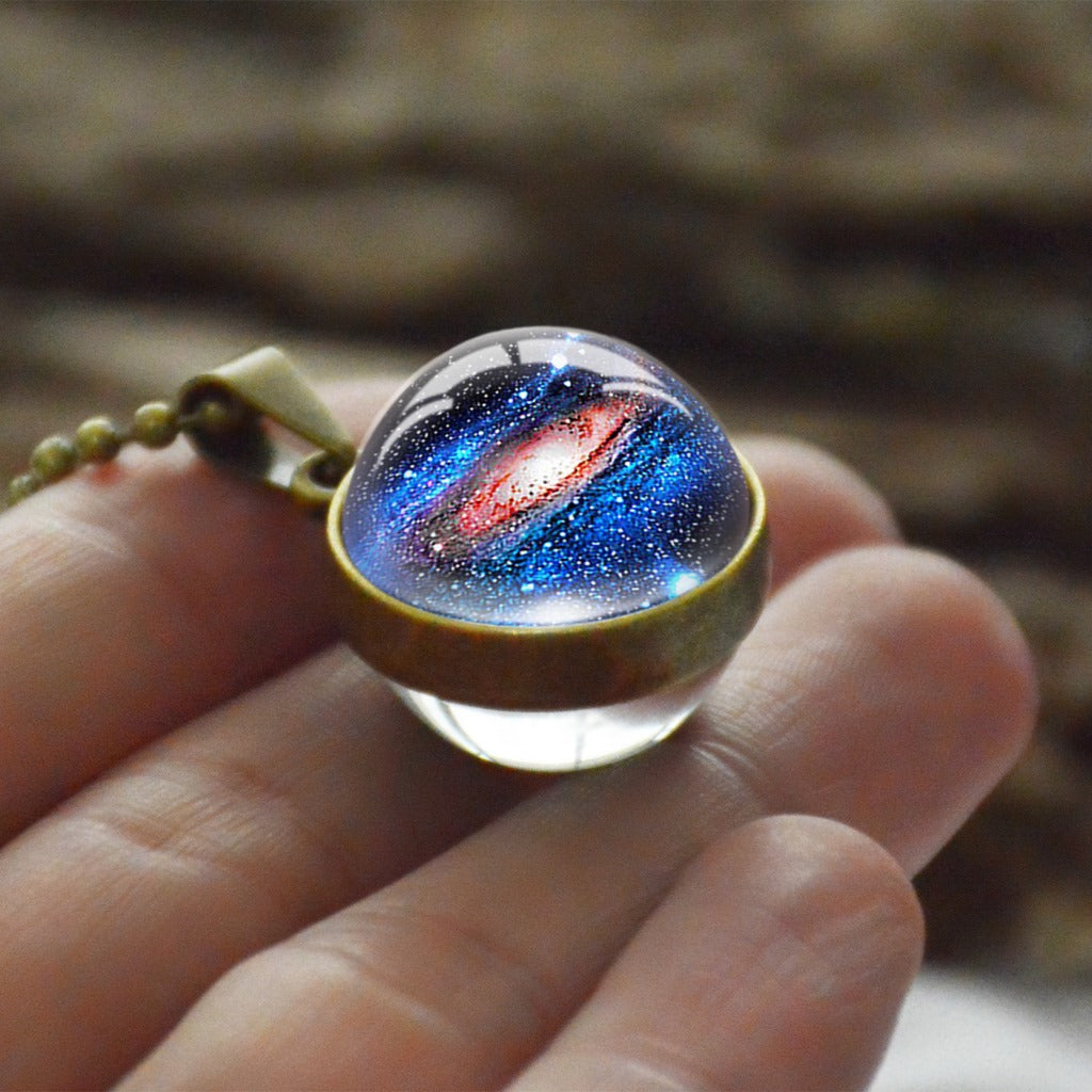 Cosmic Star Double-Sided Glass Ball Necklace