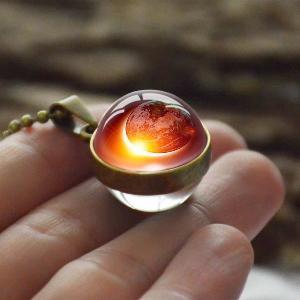 Cosmic Star Double-Sided Glass Ball Necklace