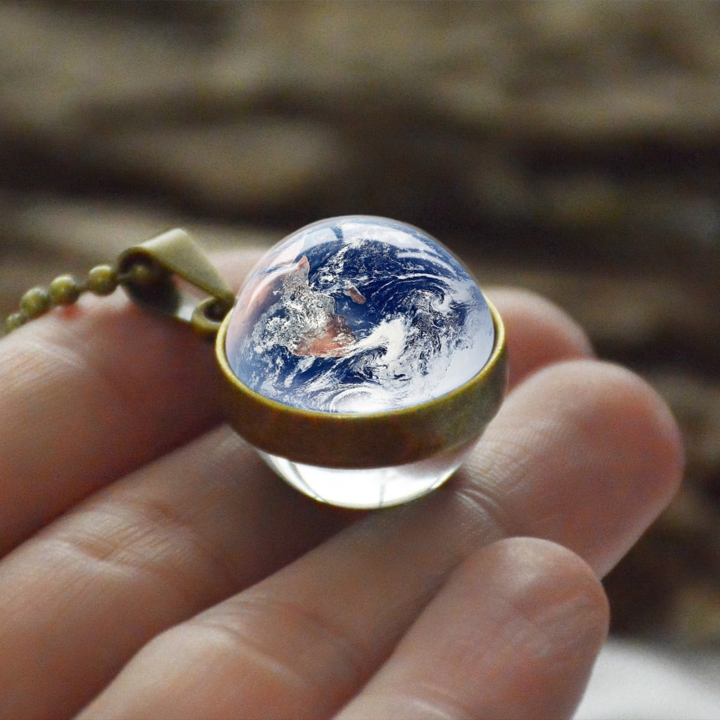 Cosmic Star Double-Sided Glass Ball Necklace