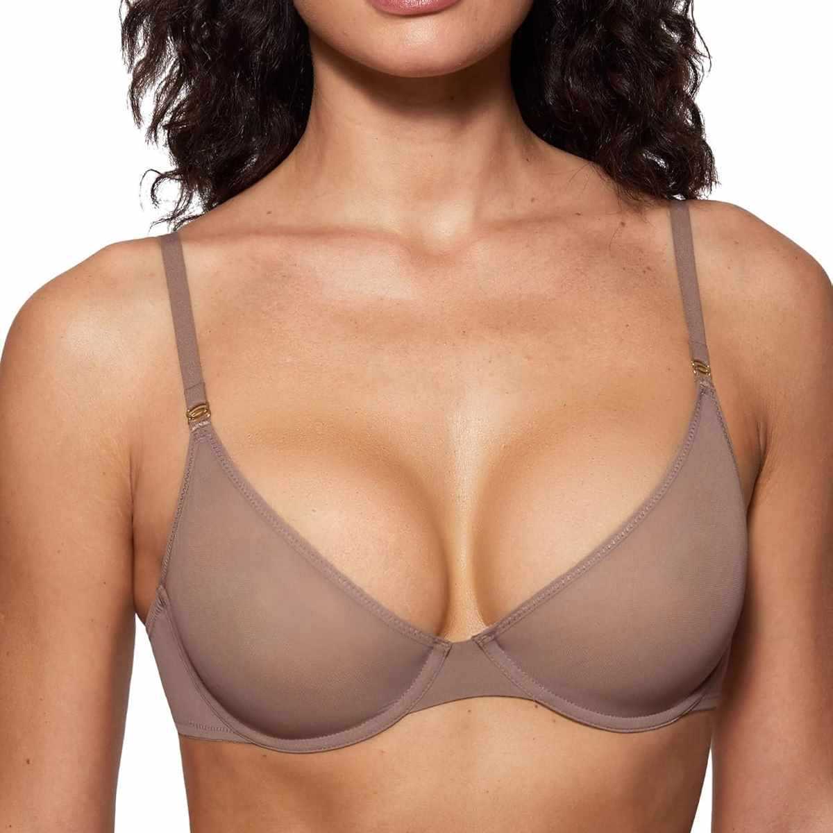 Cosnufy Sheer Balconette Bra