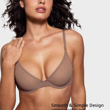 Cosnufy Sheer Balconette Bra