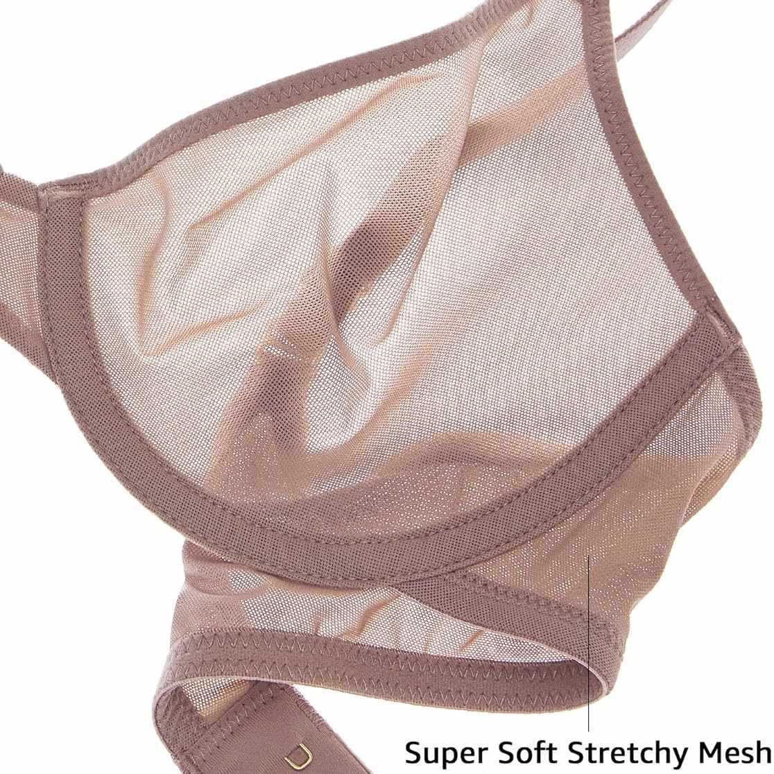 Cosnufy Sheer Balconette Bra
