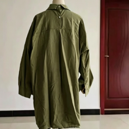 Cotton and linen blouse, women's loose-fitting shirt