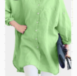 Cotton and linen blouse, women's loose-fitting shirt