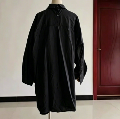 Cotton and linen blouse, women's loose-fitting shirt