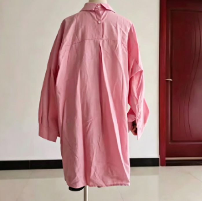 Cotton and linen blouse, women's loose-fitting shirt
