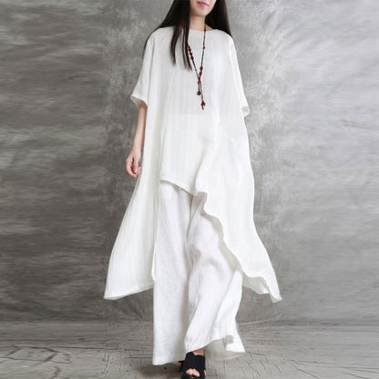 Cotton and linen casual sportswear set