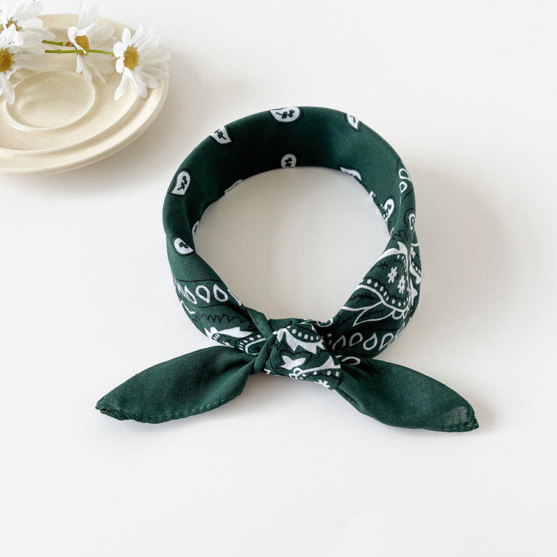 Cotton and linen small square scarf